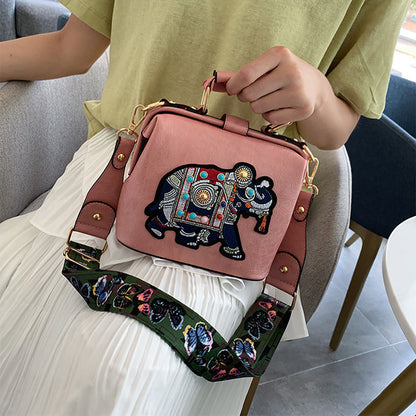 The Elegant Elephant Embroidery Handbag